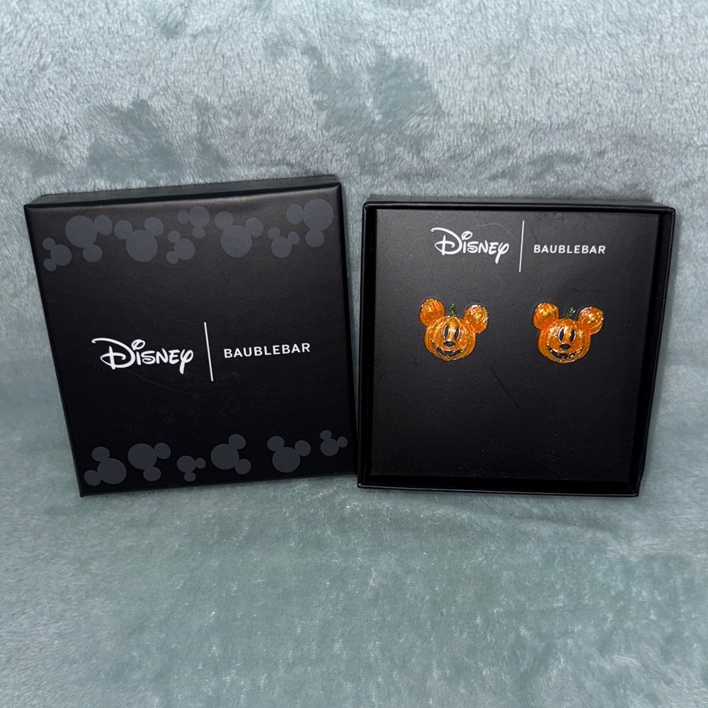 BaubleBar Disney Pumpkin Orange Mickey Mouse Earrings